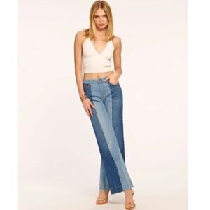 Ramy Brook Vinnie High Rise Wide Leg Jeans In Tonal Wash Size: 27